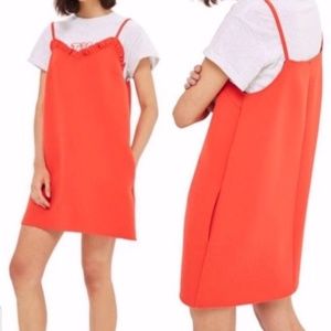 Topshop NWT red ruffle mini dress